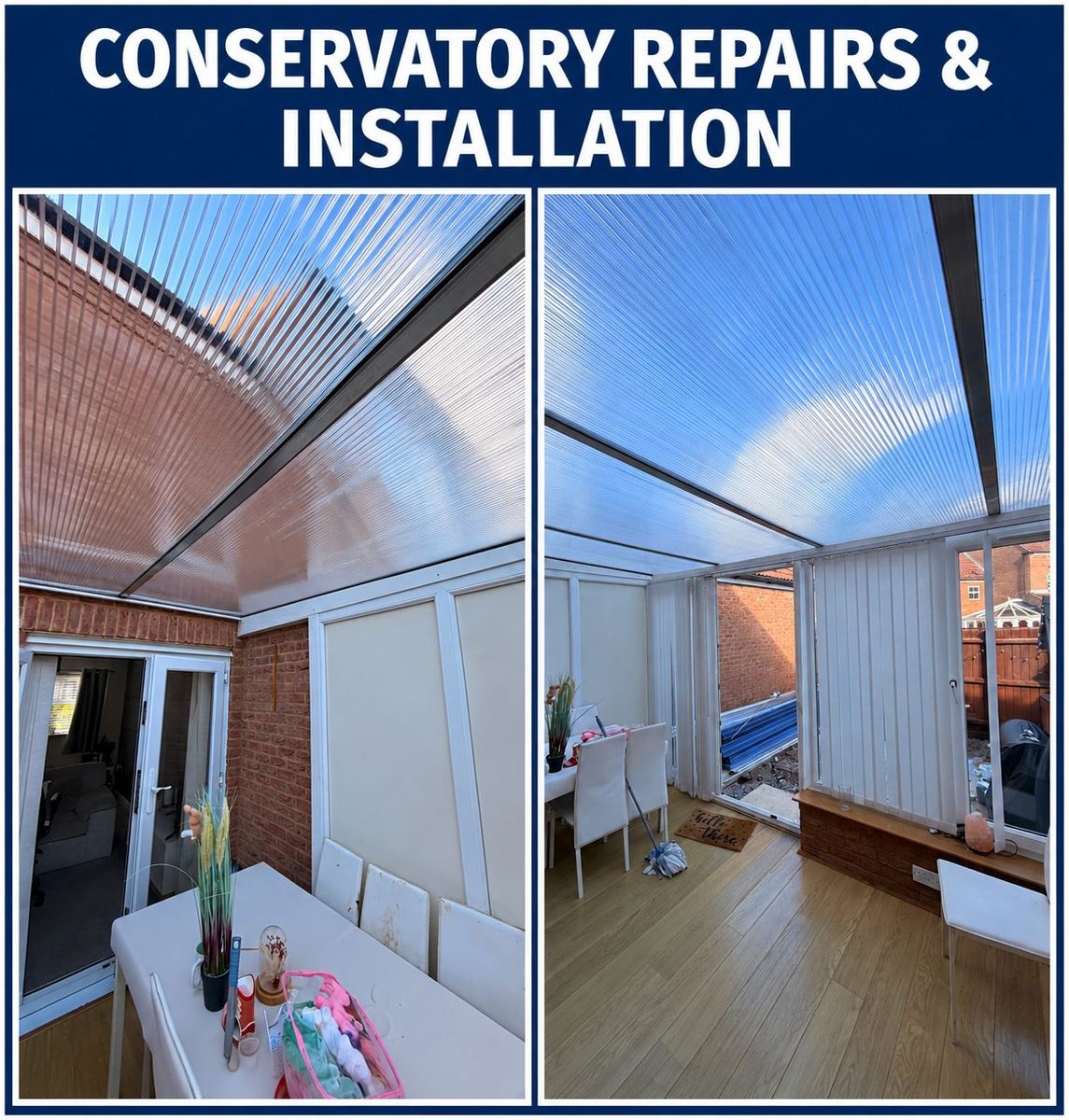 Conservatory roof repairs and installation