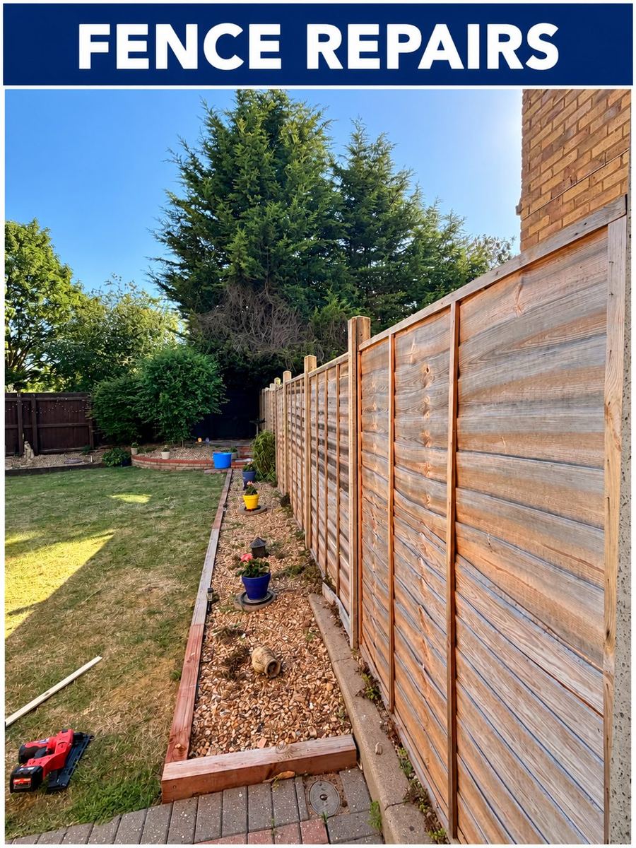 New fence panels and posts installed