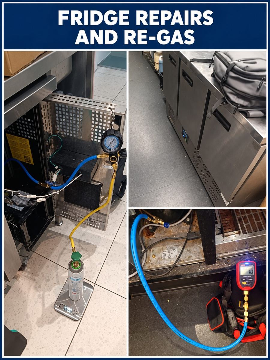 Commercial fridge repair and re-gas