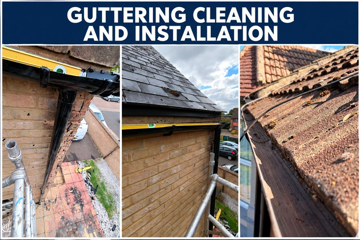 Gutter cleaning and new guttering installed