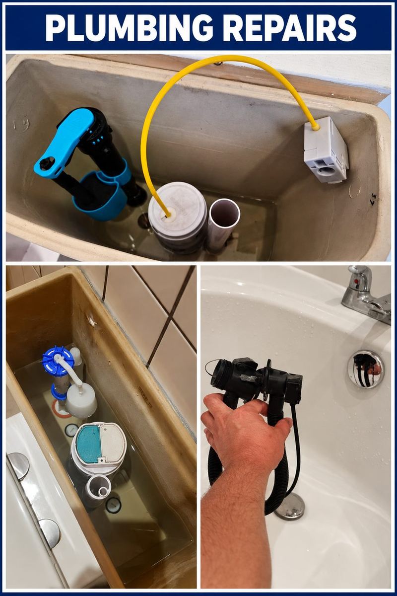 Toilet cistern and bath waste repairs