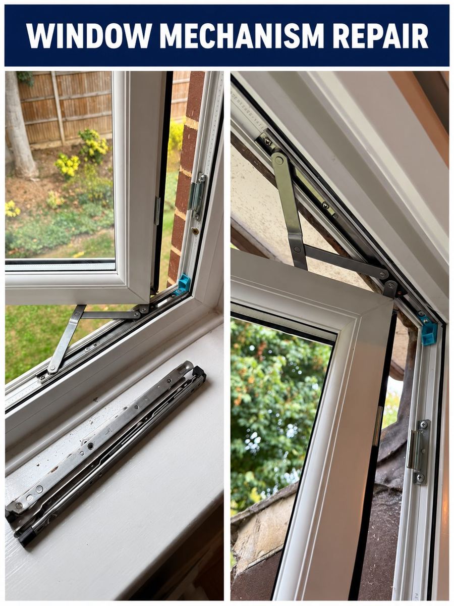 Window hinge mechanism replaced